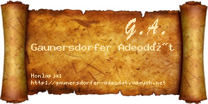 Gaunersdorfer Adeodát névjegykártya